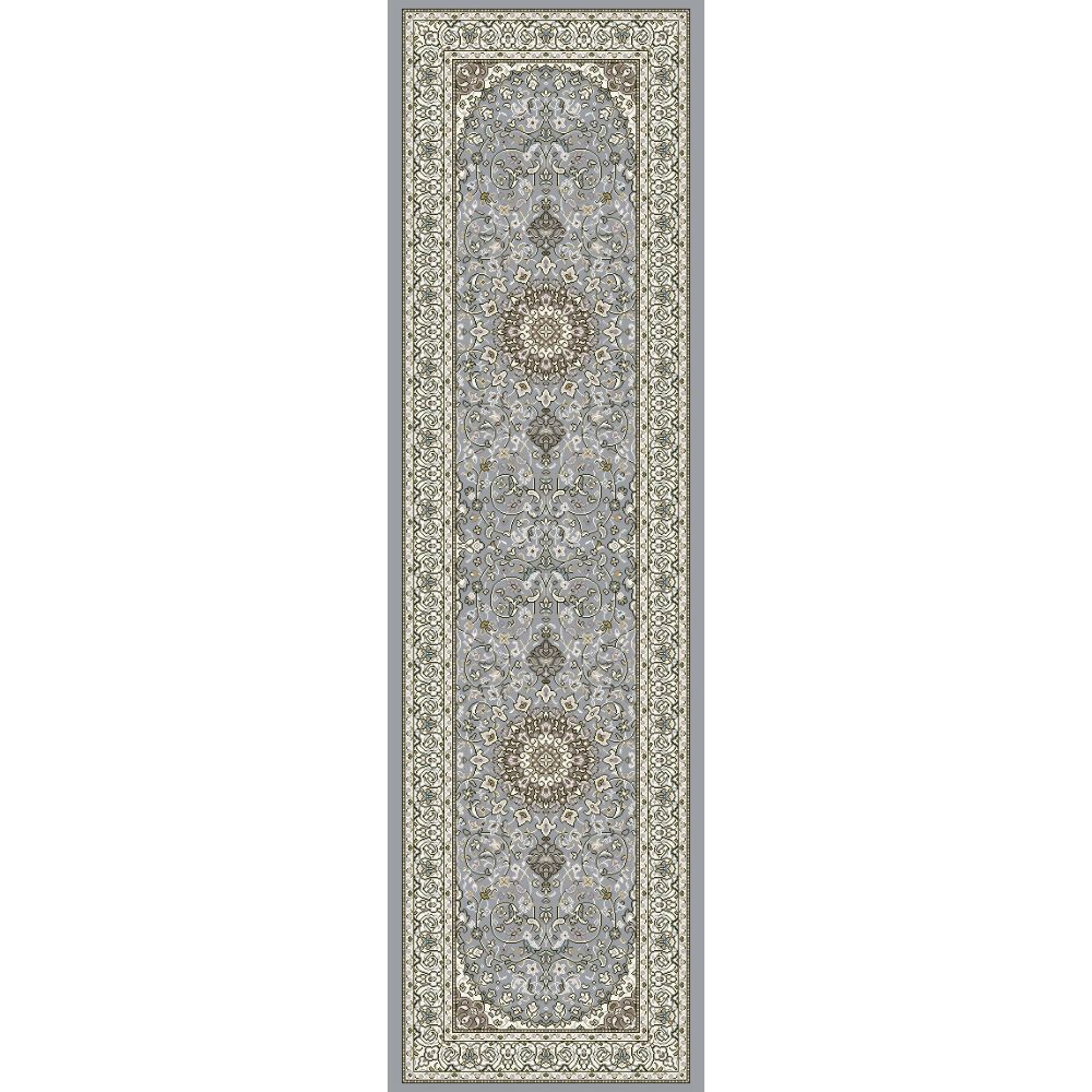 Dynamic Rugs 57119-4646 Ancient Garden 2.2 Ft. X 11 Ft. Finished Runner Rug in Steel Blue/Cream